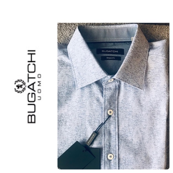 New Bugatchi Floral Tech Long-Sleeve Sport Shirt - Picture 8 of 17